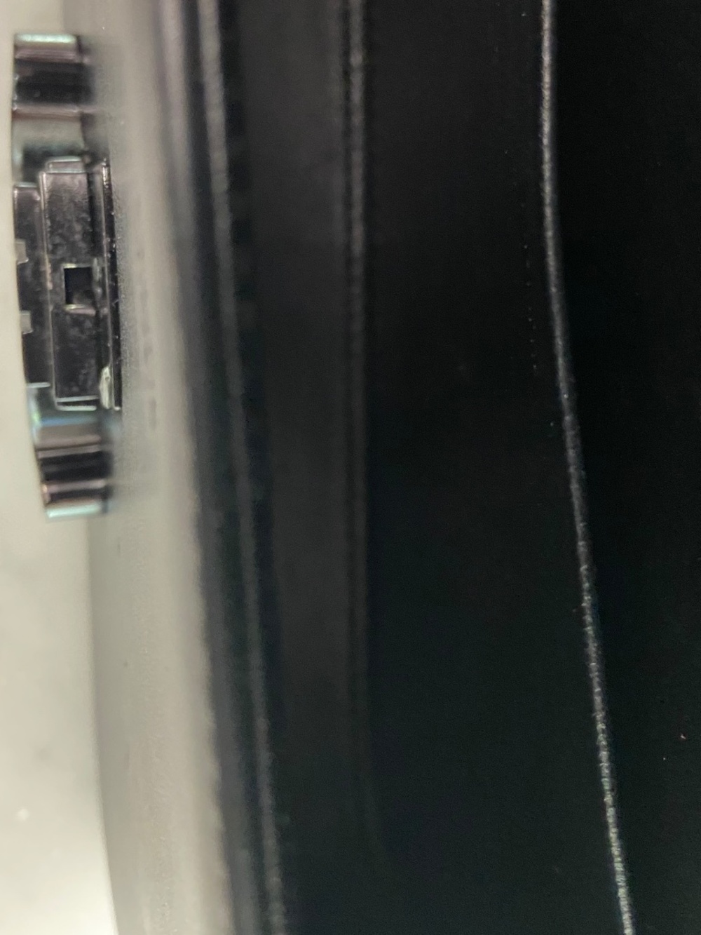 Auth Celine Leather Black on Black Triomphe Bag Chain Strap Black Metal Hardware - Picture 5 of 17
